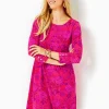 Dresses^Lilly Pulitzer Upf 50+ Solia Chillylilly Dress Amaryllis Red Secret Hideaway