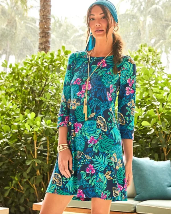 Dresses^Lilly Pulitzer Upf 50+ Solia Chillylilly Dress Low Tide Navy Life Of The Party