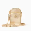 Bags^Lilly Pulitzer Walsh Phone Crossbody Bag Gold Metallic