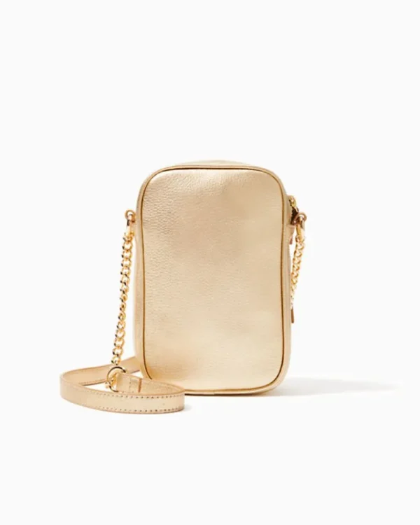 Bags^Lilly Pulitzer Walsh Phone Crossbody Bag Gold Metallic