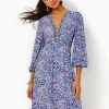 Dresses^Lilly Pulitzer Wexlee 3/4 Sleeve Dress Resort White Twisted Up Engineered Knit Dress