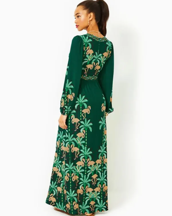 Dresses^Lilly Pulitzer Wexlee Maxi Dress Evergreen Stir It Up Engineered Knit Dress